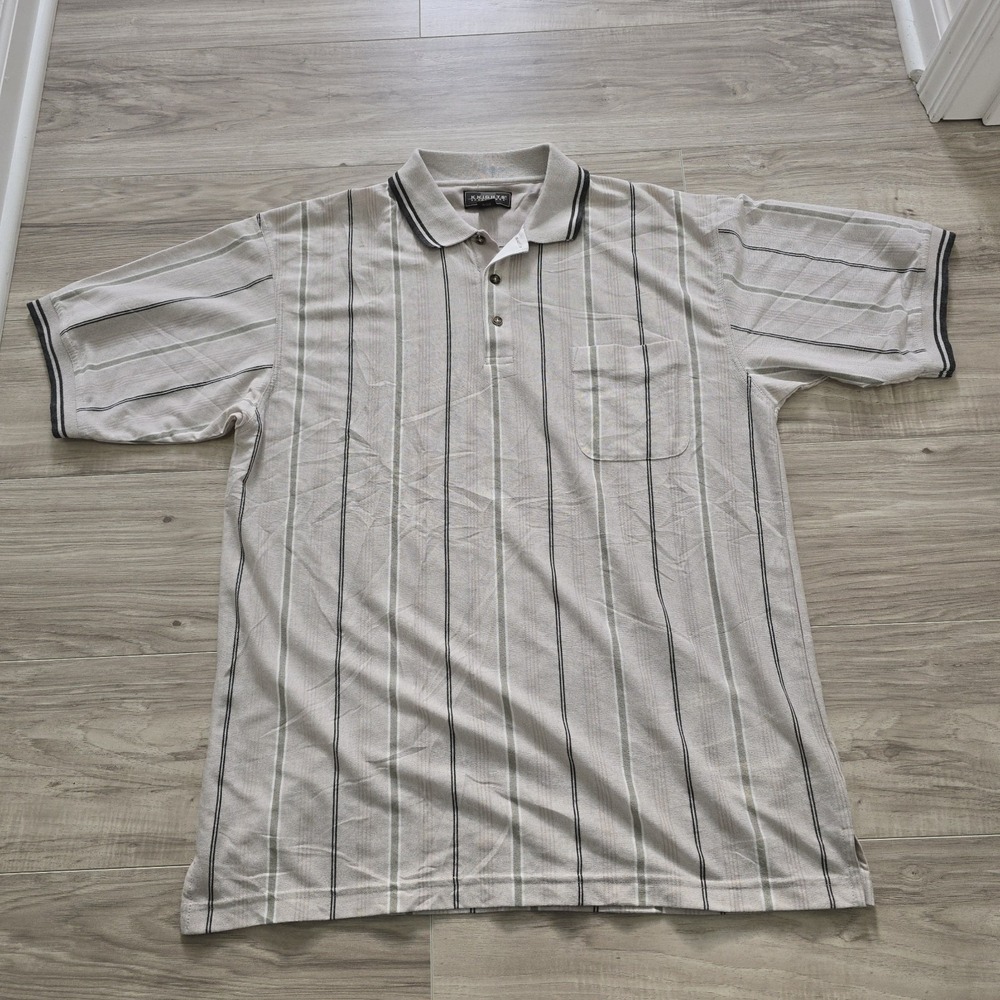 Vintage Knights Sportswear Polo Striped Short Sleeve Shirt Mens XL